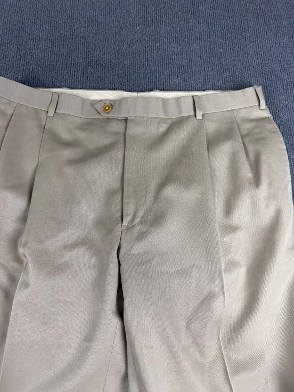 Brooks Brothers Mens Madison Fit Pleated Light Brown Dress Pants 42x30